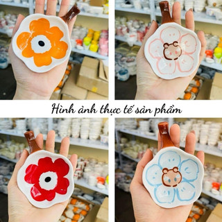 Chén bát sứ gia vị họa tiết hoa văn nhật bản,bát gia vị nước chấm gác đũa men sứ
