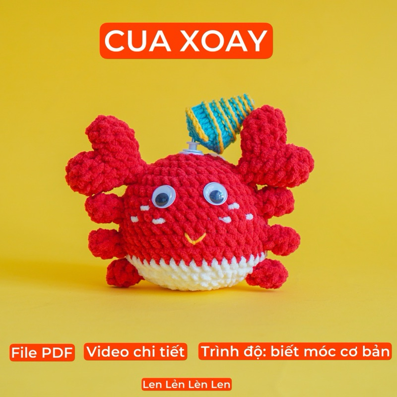 Set móc len cho người mới học móc: Cua Xoay [Len Lẻn Lèn Len] | Shopee ...