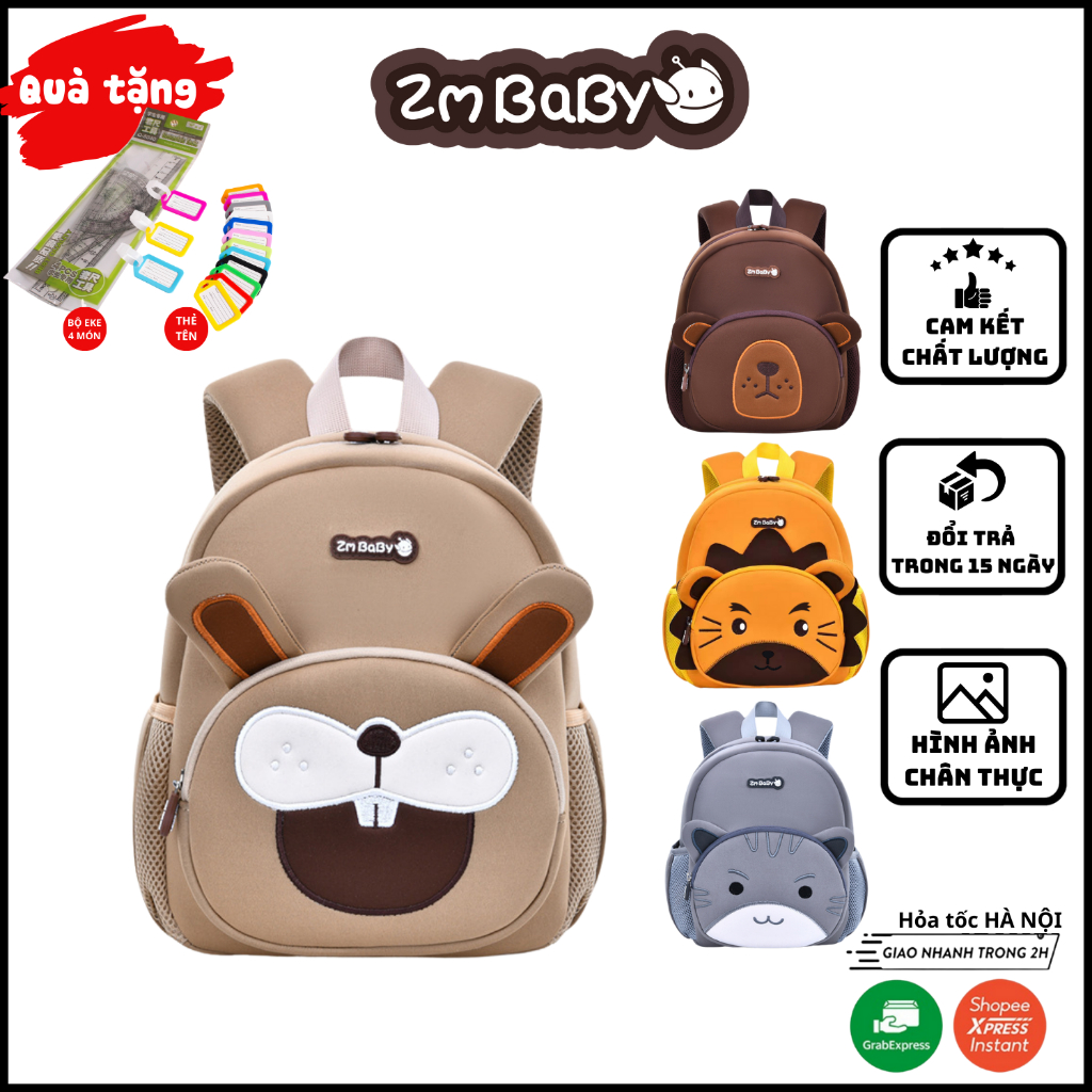 Balo cho bé học mẫu giáo, mầm non ZMBABY T3D-88 từ 1 đến 6 tuổi , siêu nhẹ, sức chứa lớn