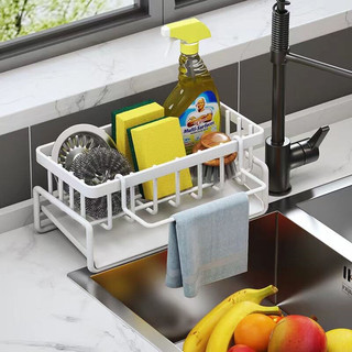 Giá Để Đồ Rửa Bát Khung Thép Sơn Chống Gỉ Chắc Chắn, Khay Tự Thoát Nước Thông Minh, Kệ Để Giẻ Rửa Chén Có Móc Treo