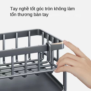 Giá Để Đồ Rửa Bát Khung Thép Sơn Chống Gỉ Chắc Chắn, Khay Tự Thoát Nước Thông Minh, Kệ Để Giẻ Rửa Chén Có Móc Treo