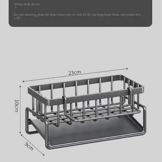 Giá Để Đồ Rửa Bát Khung Thép Sơn Chống Gỉ Chắc Chắn, Khay Tự Thoát Nước Thông Minh, Kệ Để Giẻ Rửa Chén Có Móc Treo
