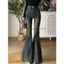 Quần jeans Loe To , Quần bò loe 2 túi nhỏ trước gấu to loe rộng cá tính Rêu bụi siêu xinh LN 27