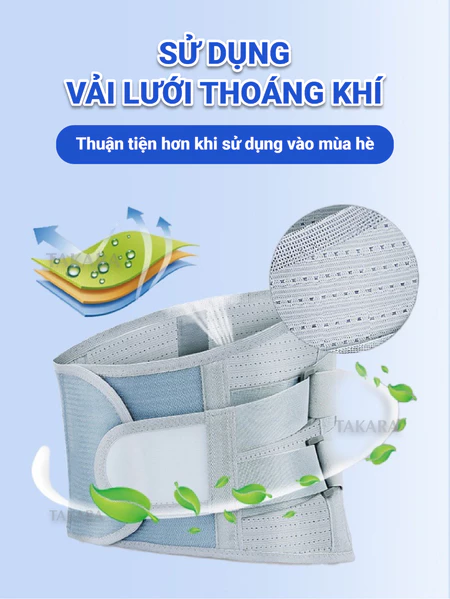 Đai lưng cột sống, đai định hình lưng kéo giãn cột sống Takara DL-01 hỗ trợ thoát vị đĩa đệm bảo vệ, chống đau thắt lưng