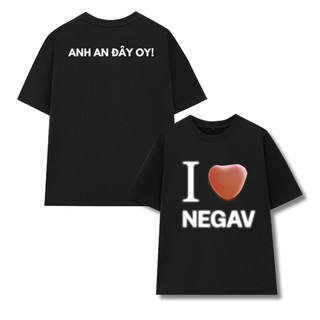 [MỚI] Áo Thun Unisex I love NEGAV , Áo Phông Nam Nữ Form Rộng Tay Lỡ Chất Thun Cotton60 Mềm Mịn Menswear