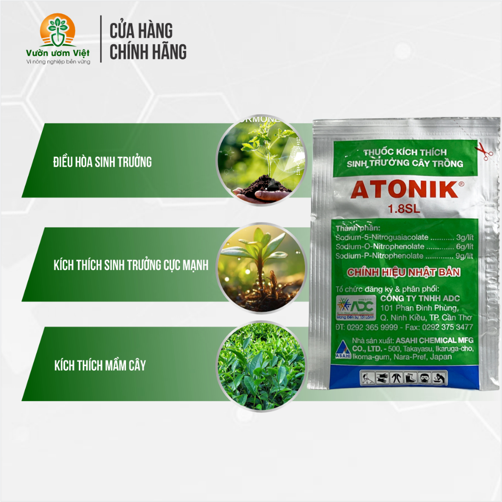 Thuốc kích thích sinh trưởng Atonik 1.8SL chính hãng ADC nhập khẩu Nhật Bản - Gói 10ml