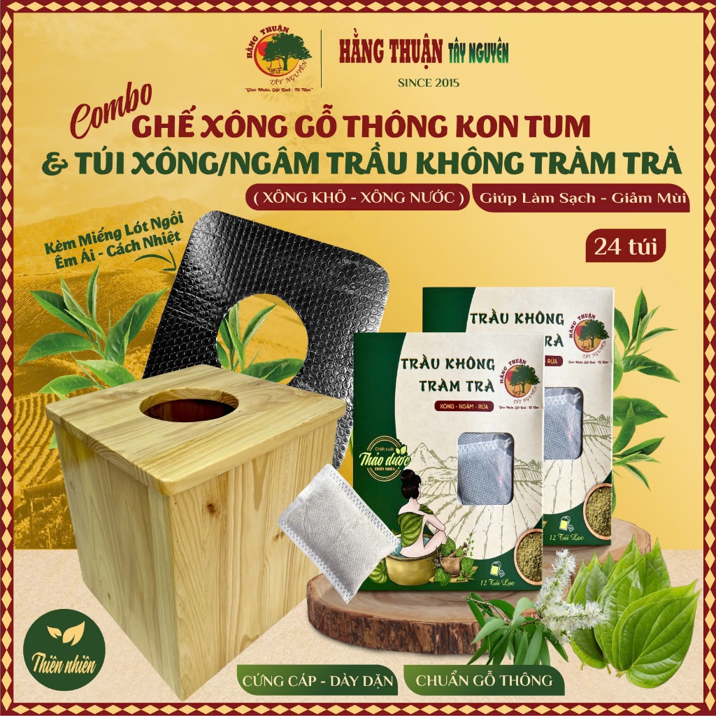 Ghế Xông Phụ Khoa Gỗ Tự Nhiên Hằng Thuận Tây Nguyên, Ở Cữ Sau Sinh, Xông Hơ Phụ Khoa  (Kèm lót ngồi)