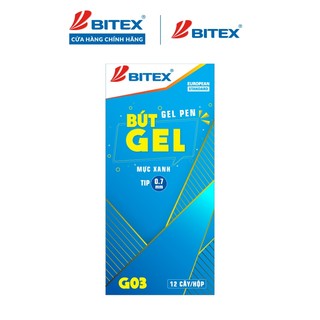 Hộp 12 Bút gel Bitex G03 mực đỏ, đen, xanh (0.7mm)