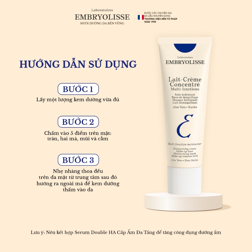 Ảnh Combo Chăm Da Siêu Tối Giản Unisex Embryolisse Sữa Rửa Mặt 200ml và Kem Dưỡng Ẩm 30ml 2