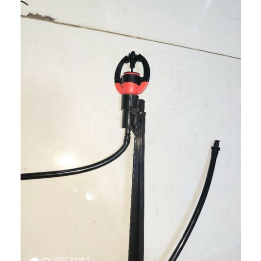 Bộ Đầy đủ Béc SD9000 có Bù Áp Kèm Cây Cắm 45cm-Khởi thuỷ 6mm-1m Ống LDPE mm- Tưới Phun mưa, Béc tưới cây