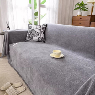 (Cao cấp, ko xước hay móc mèo cào) Khăn thảm phủ sofa trơn xám đậm phủ nhung cổ điển phù hợp mọi phong cách