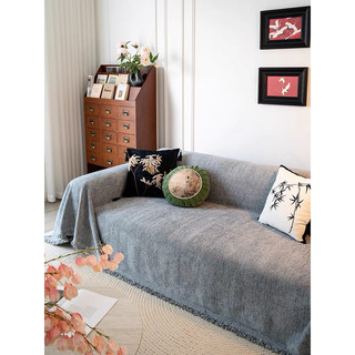 (Cao cấp, ko xước hay móc mèo cào) Khăn thảm phủ sofa trơn xám đậm phủ nhung cổ điển phù hợp mọi phong cách