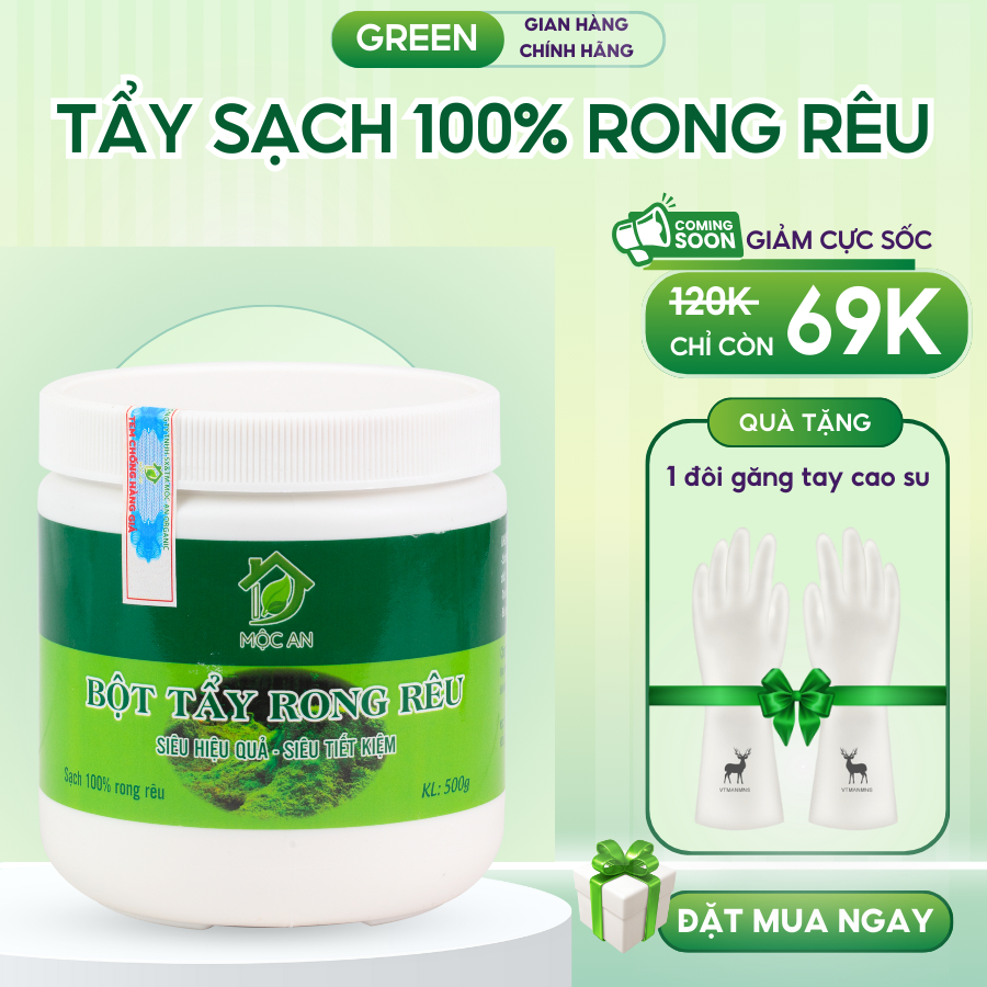 Bột Tẩy Rong Rêu Trên Nền Xi Măng, Sân Gạch, Vỉa Hè - Bột Diệt Tẩy Mốc ...
