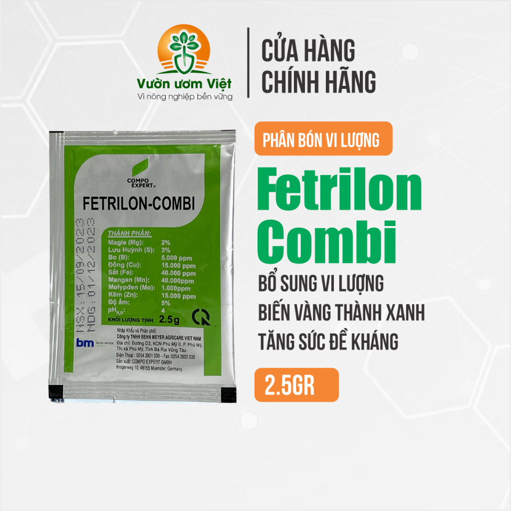Phân bón bổ sung vi lượng Combi Fetrilon biến vàng thành xanh, tăng sức đề kháng - 2.5gr