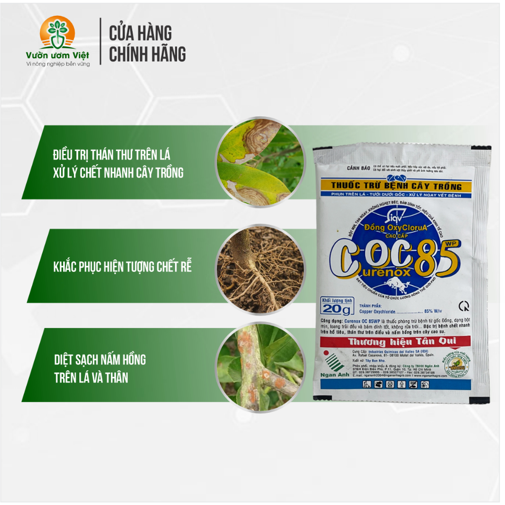 Thuốc trừ bệnh Coc 85 chuyên trị nấm khuẩn trên cây trồng - 20gr