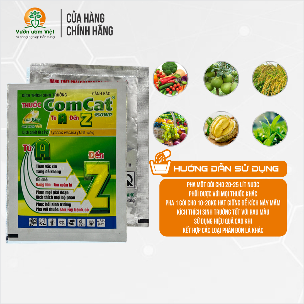 Kích thích cây trồng Comcat AZ 150WP - tăng trưởng nhanh, nông sản chất lượng - 7.5gr
