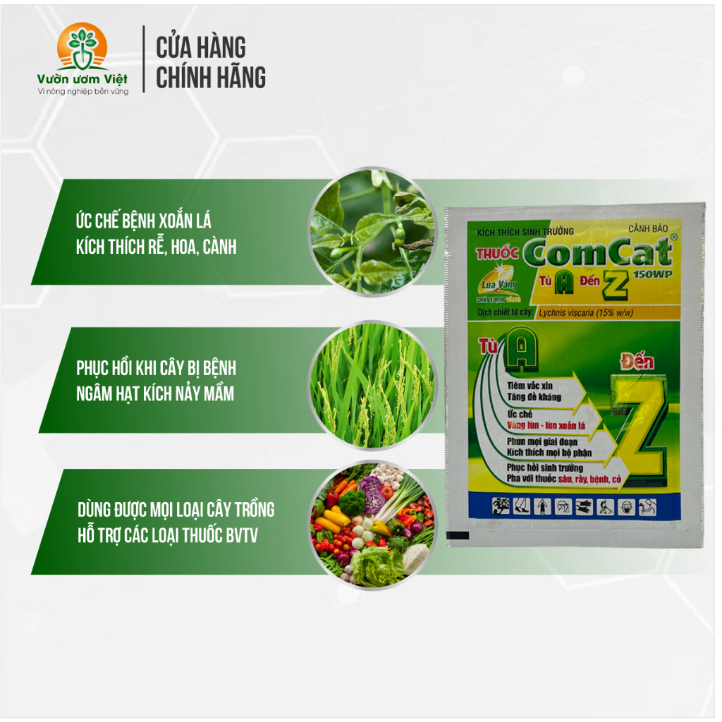 Kích thích cây trồng Comcat AZ 150WP - tăng trưởng nhanh, nông sản chất lượng - 7.5gr