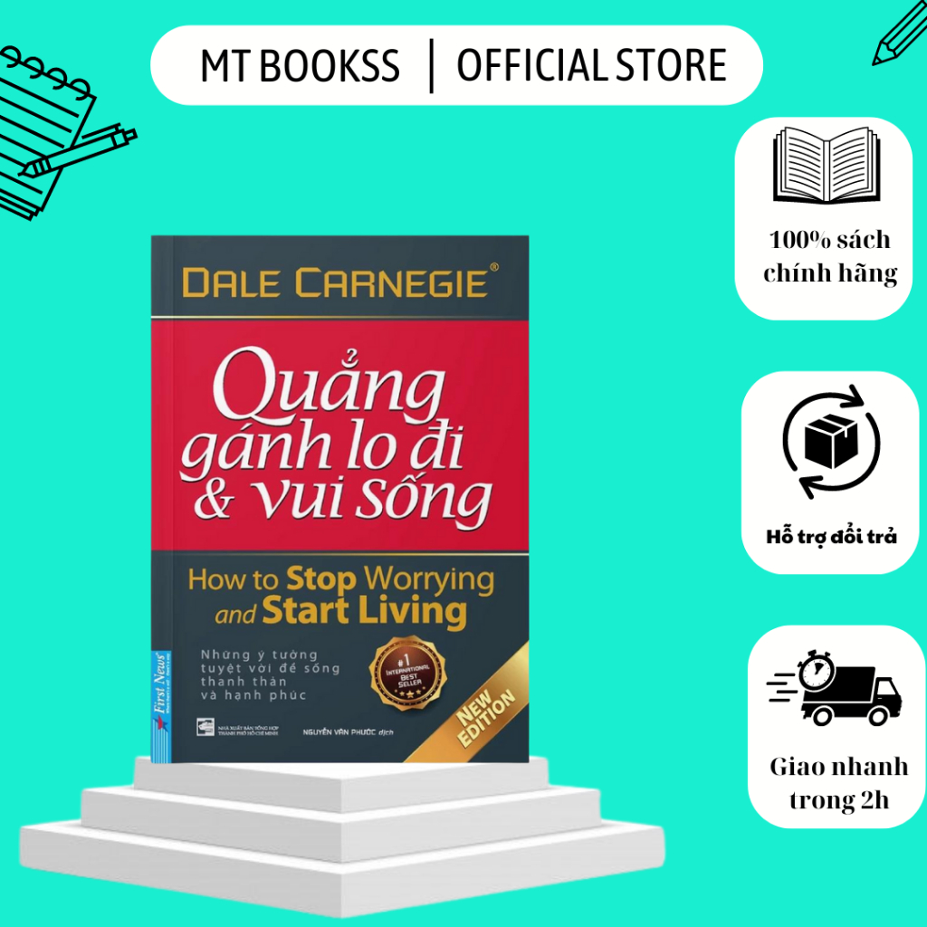 Sách - Quẳng Gánh Lo Đi & Vui Sống (Bìa Mềm) First News - khổ nhỏ