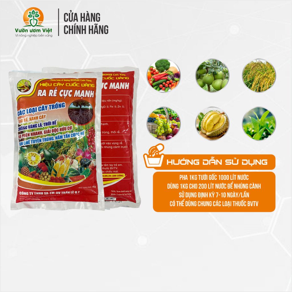 Phân bón Ra Rễ Cực Mạnh đậm đặc tưới được 1000 lít nước cho cây xanh tốt, ra rễ mạnh, lá xanh mướt