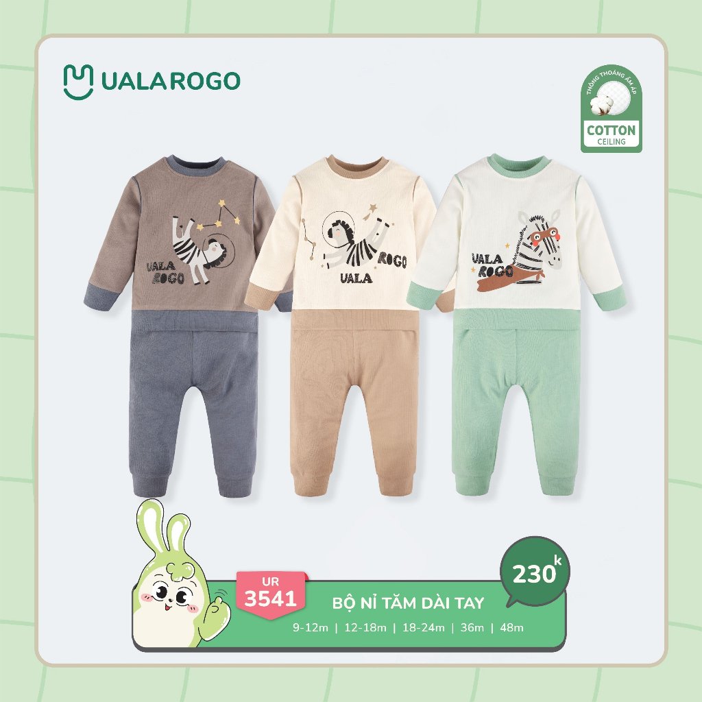 (8-17kg, 9-48M) Bộ Dài Tay Uala Cho Bé UR2098 UR2258 UR2356 UR2377 UR3541 UR3643 UR3803