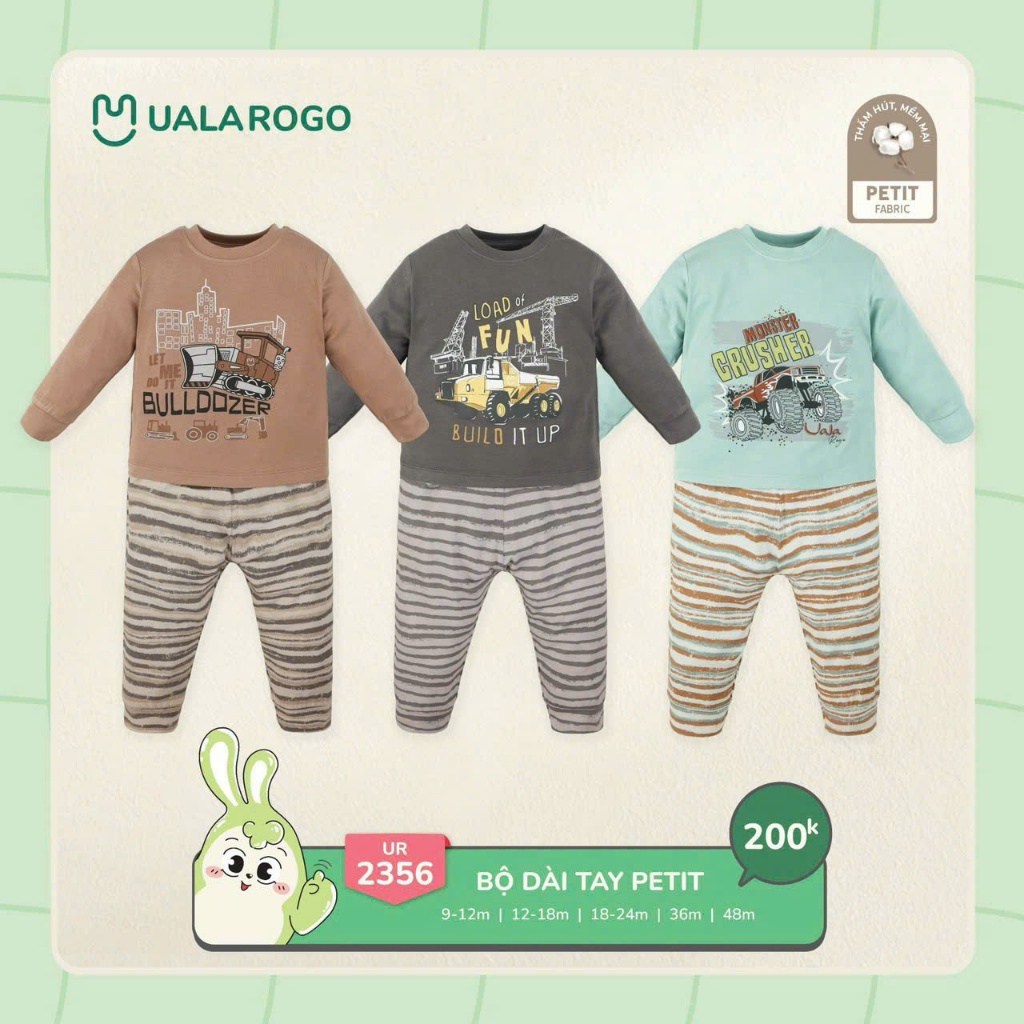 (8-17kg, 9-48M) Bộ Dài Tay Uala Cho Bé UR2098 UR2258 UR2356 UR2377 UR3541 UR3643 UR3803