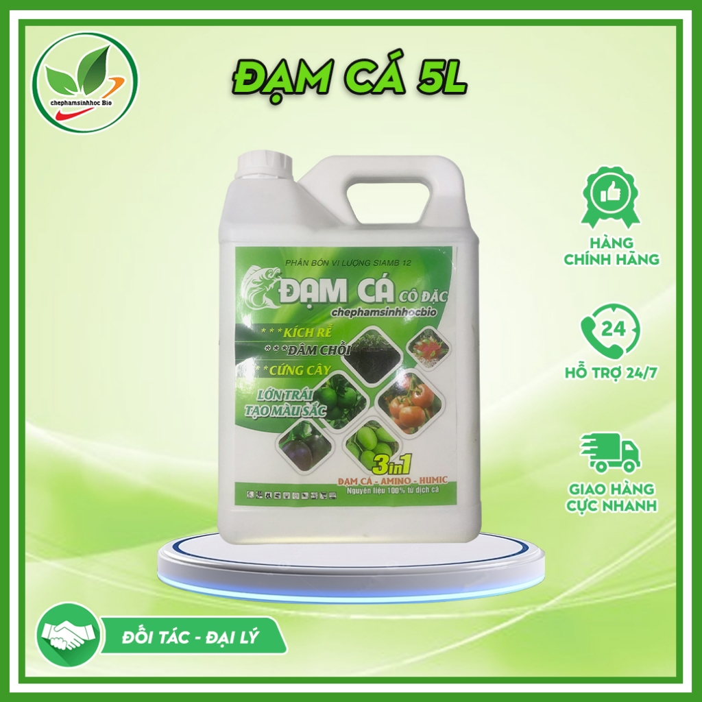 Phân đạm cá đậm đặc hữu cơ sinh học Bio. Đạm cá cô đặc Can 5L
