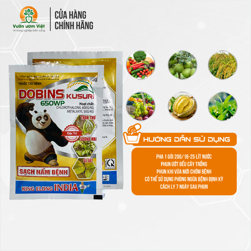 Thuốc trừ bệnh DOBINS 650WP lưu dẫn 2 chiều, ngăn ngừa và trị hiệu quả các bệnh về nấm trên cây