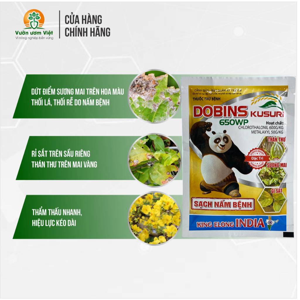 Thuốc trừ bệnh DOBINS 650WP lưu dẫn 2 chiều, ngăn ngừa và trị hiệu quả các bệnh về nấm trên cây