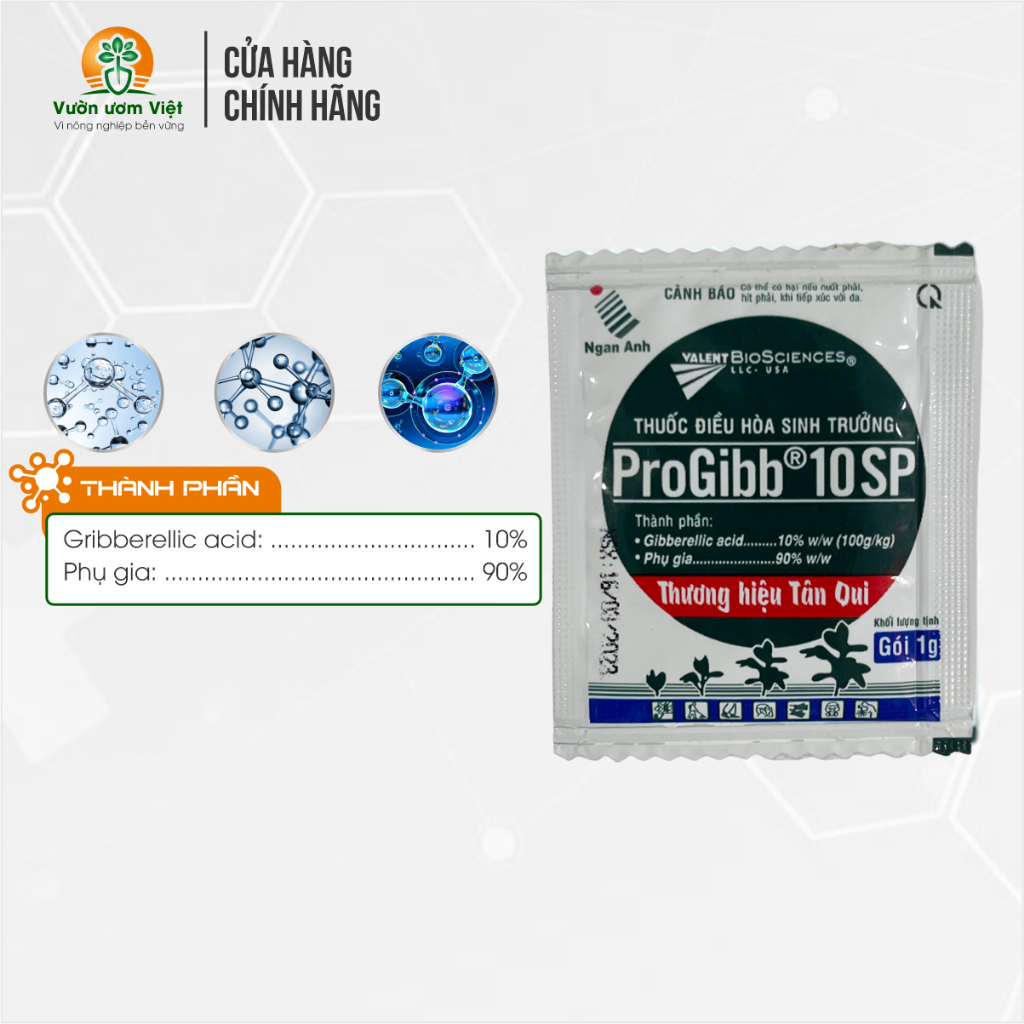 Chất kích thích sinh trưởng cây trồng Progibb 10SP - ngâm hạt, kích nảy mầm, vọt đọt, ra rễ - 1gr