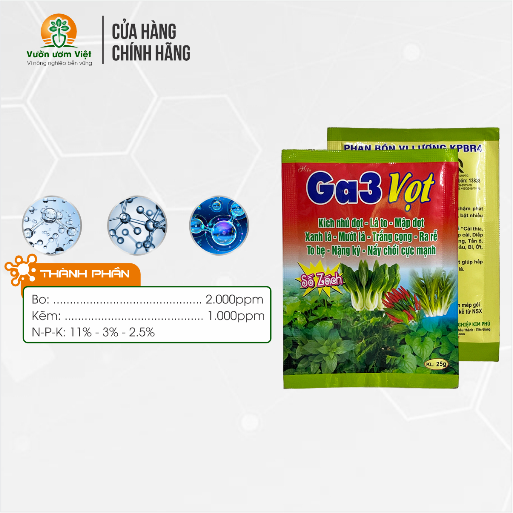 Phân bón lá Ga3 Vọt rước đọt non, kích chèo, phục hồi cây suy, cây bị nghẹn đọt, thiếu sức sống