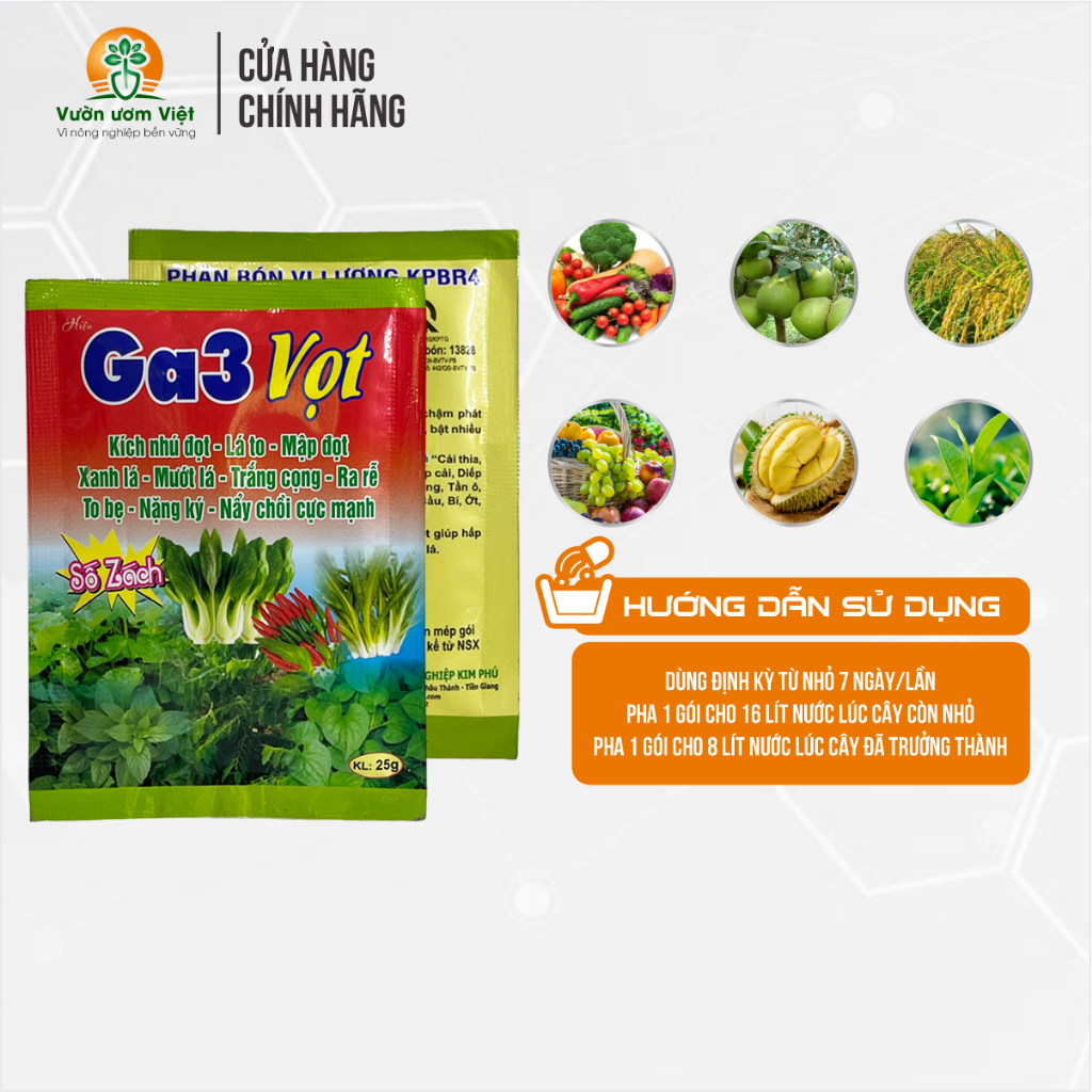 Phân bón lá Ga3 Vọt rước đọt non, kích chèo, phục hồi cây suy, cây bị nghẹn đọt, thiếu sức sống