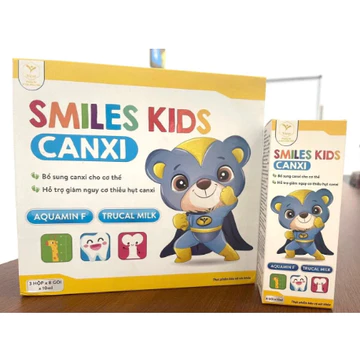 Smiles kids canxi ( Hộp 24 gói ) - Bổ sung canxi cho cơ thể, hỗ trợ giảm nguy cơ thiếu hụt canxi