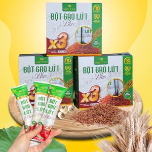 Bột gạo lứt Plus X3 Như Ý hộp 20 gói hỗ trợ giảm cân,giảm mỡ dùng thay cho bữa ăn, hộp 20 gói