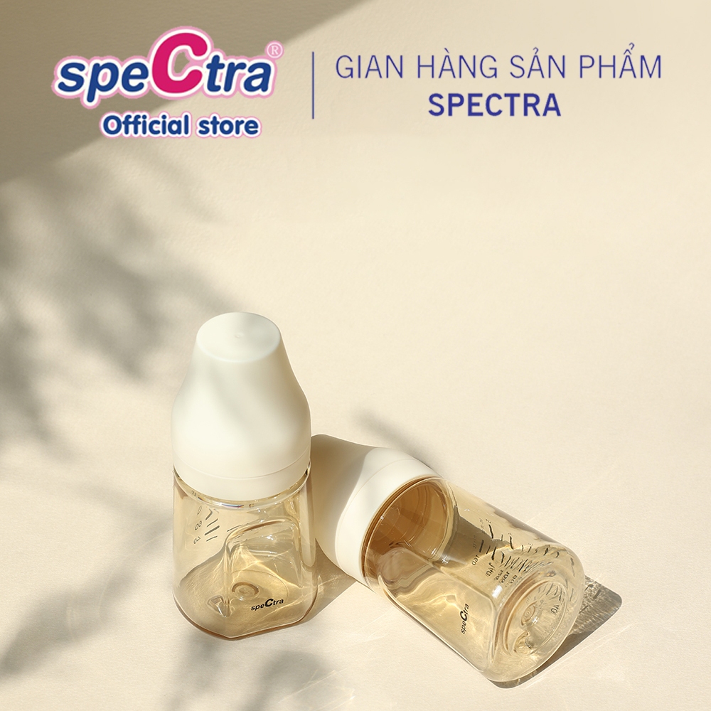Ảnh Bình sữa PPSU cổ rộng Spectra 160ml núm ti size S (màu vàng gold) 4