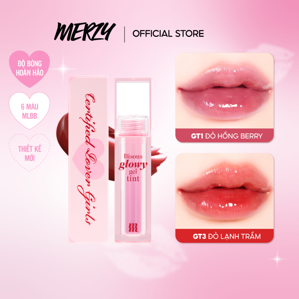 Ảnh Son Bóng Pha Lê Căng Mọng, Bền Màu Merzy Bisous Glowy Gel Tint 4g 1