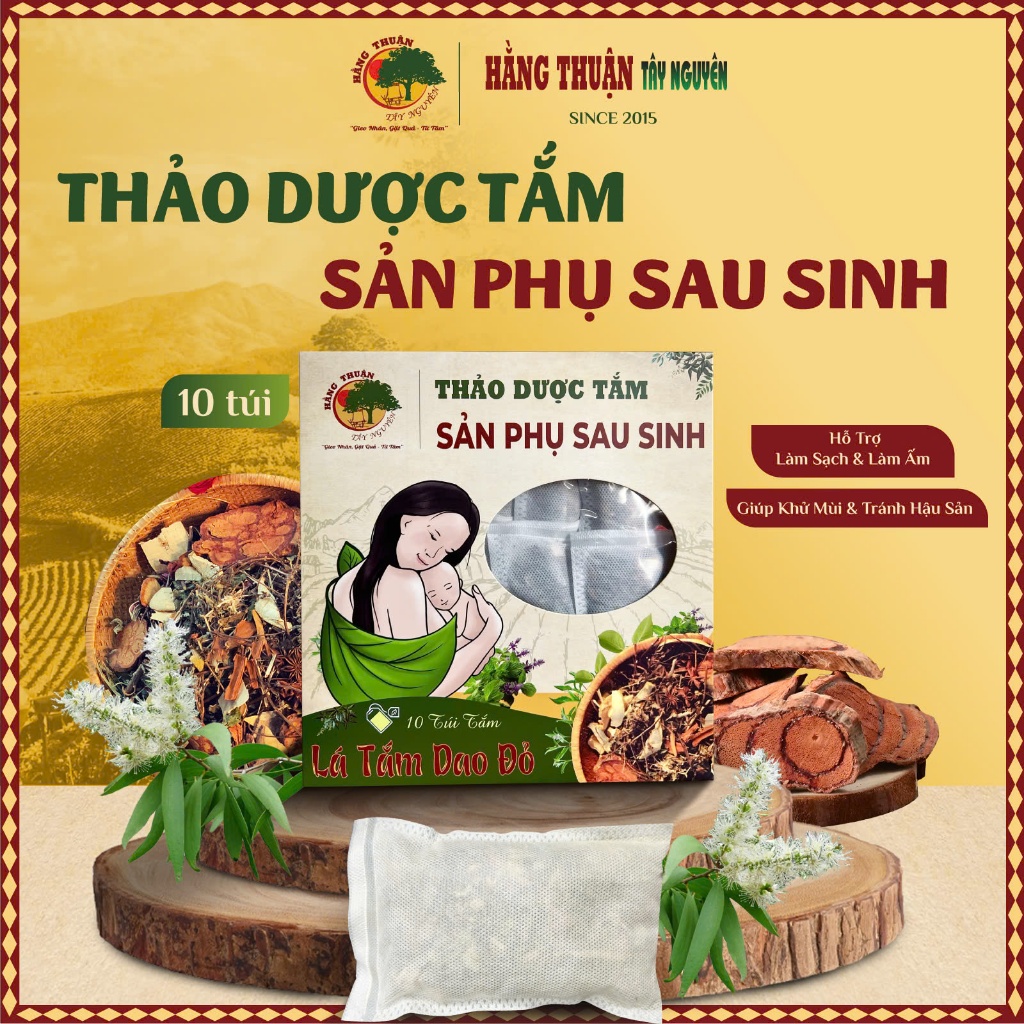 Thảo Dược Tắm Sản Phụ Sau Sinh, Dạng Túi Lọc Tiện Dụng, Ở Cữ Sau Sinh, Hằng Thuận Tây Nguyên