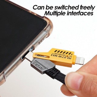 Dây Cáp Sạc Nhanh 4 Trong 1 65W Cho Android Usb Type C, Cáp Sạc Đa Cổng Nhiều Dây Sạc Usb 88490