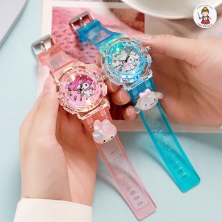 Đồng Hồ Đeo Tay Có Đèn Phát Sáng Hình Kuromi / Melody / Cáo Hồng Dễ Thương Hiển Thị Giờ Trang Trí Cho Bé