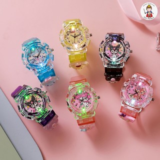 Đồng Hồ Đeo Tay Có Đèn Phát Sáng Hình Kuromi / Melody / Cáo Hồng Dễ Thương Hiển Thị Giờ Trang Trí Cho Bé