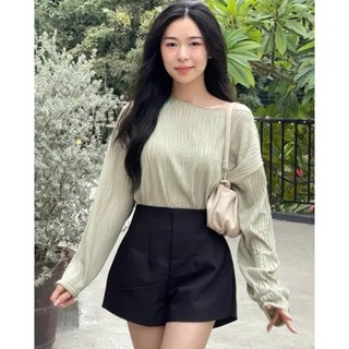 Quần Sooc Vải Nữ Cạp Chìm Ống Vừa Thời Trang