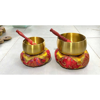 Chuông tụng kinh Chuông bát vàng bằng đồng hàng đẹp tiếng rất vang ( chuông không kèm mõ )