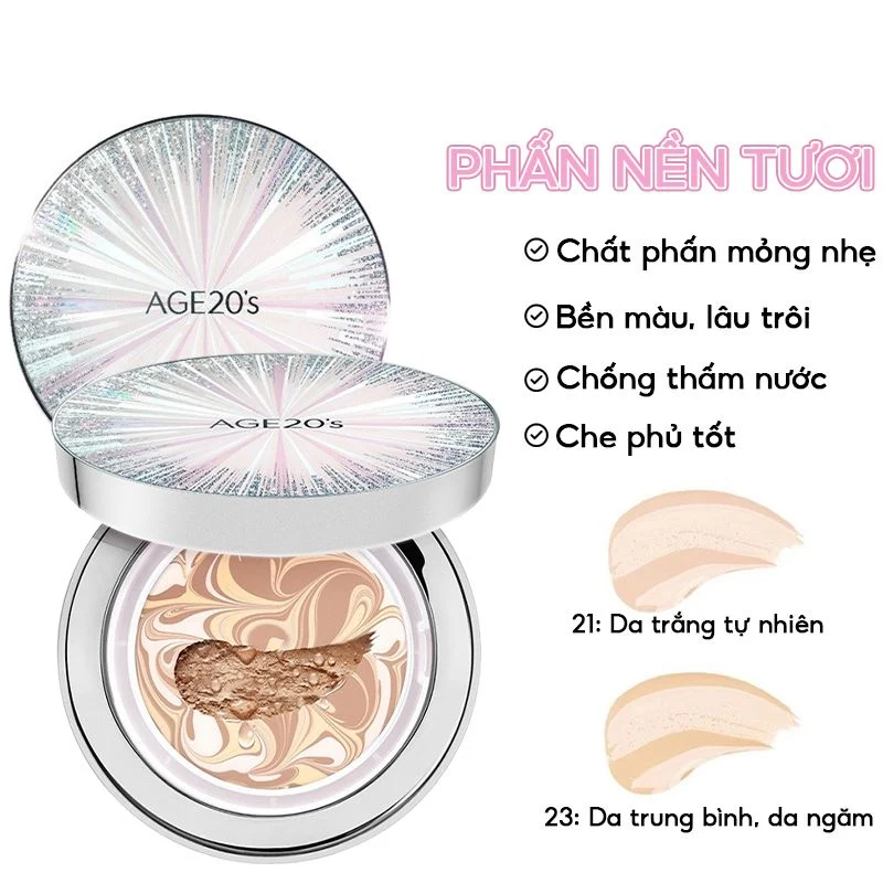 Phấn Tươi AGE 20'S Signature Essence Cover Pact Intense Che Khuyết Điểm Kiềm Dầu Tặng 1 Lõi 14g