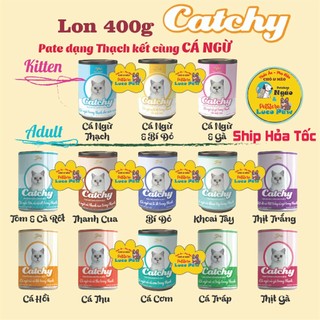 Pate Catchy 400gr Cho Mèo Mọi Lứa Tuổi Mix Vị Ngẫu Nhiên - Dạng Thạch Mềm Dễ Ăn