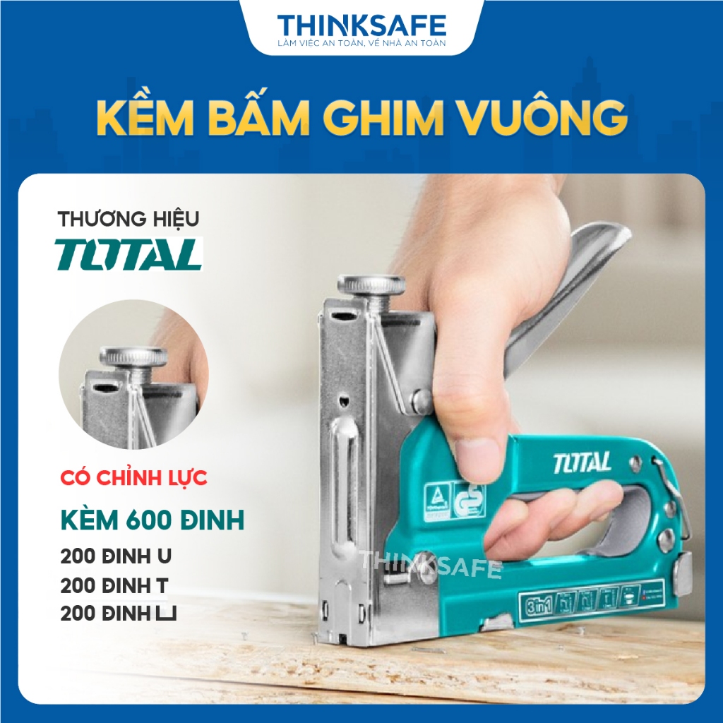 Kềm Bấm Ghim Vuông, Ghim U, Ghim Thẳng Bằng Tay TOTAL THT31143 Tặng Kèm ...