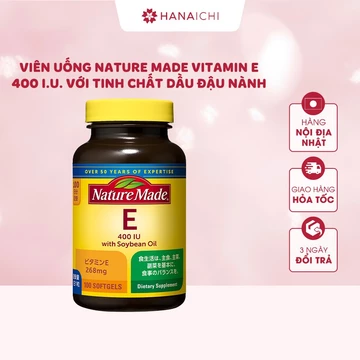 [Mẫu mới] Viên uống bổ sung Vitamin E Nature Made Vitamin E 400 I.U 100 viên - Nội địa Nhật