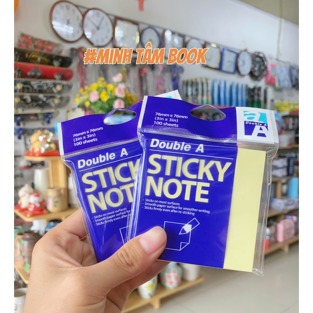 Giấy Nhớ, Giấy Note - Giấy Ghi Chú Vàng 3x3 (76mm x 76mm) Double A 100 ...