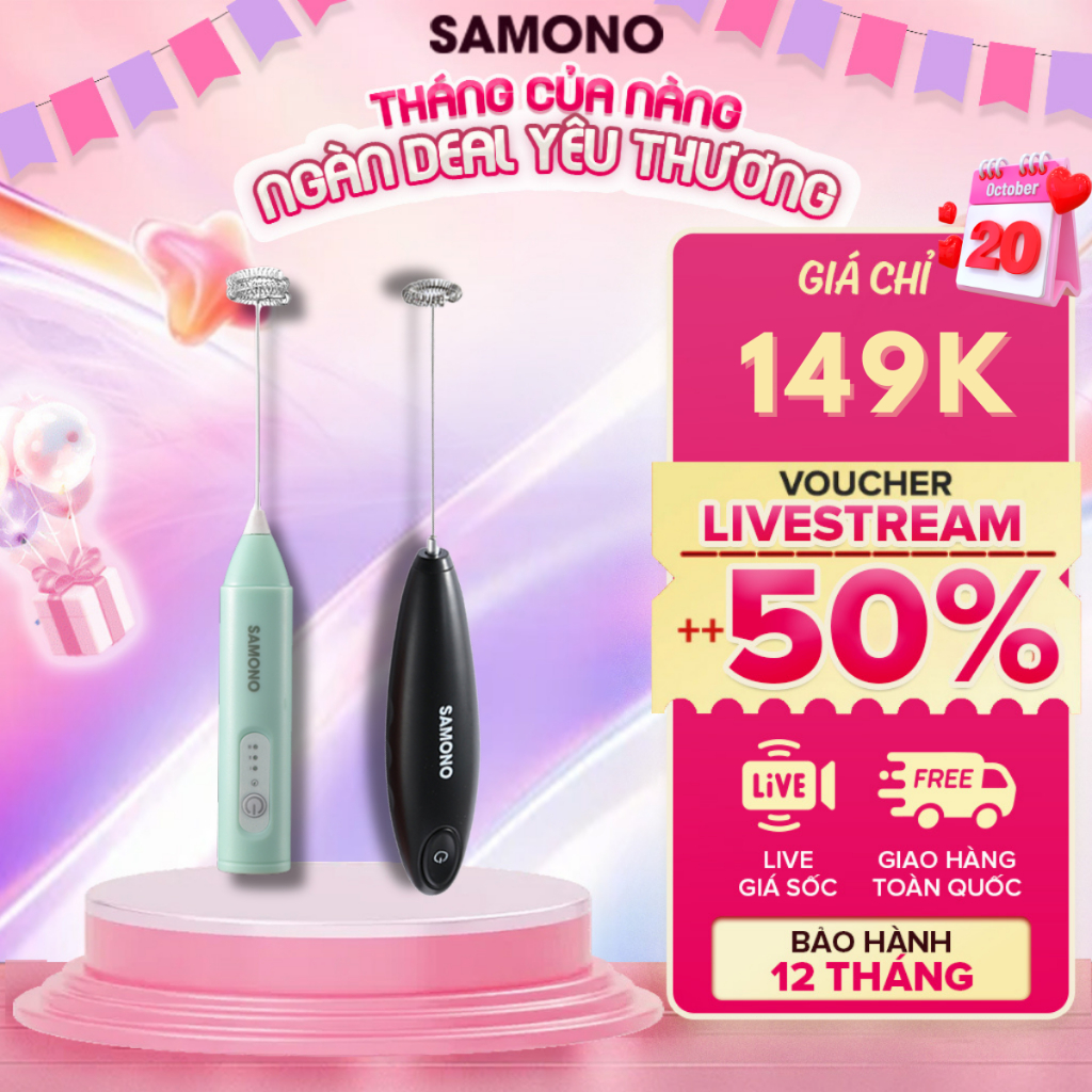 Máy tạo bọt sữa Samono SW-MFB11 dụng cụ đánh trứng khuấy cà phê mini ...