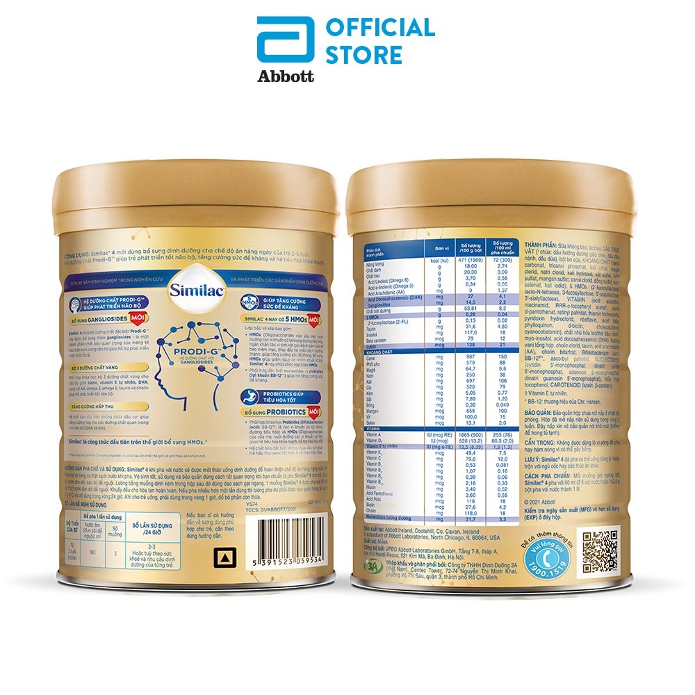 Ảnh Sữa bột Similac 4 900g/lon Dinh Dưỡng 5G Mới 3