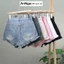 Quần short jean nữ lưng cao lai bèo dễ thương, chất denin không giãn Anngo - AT483
