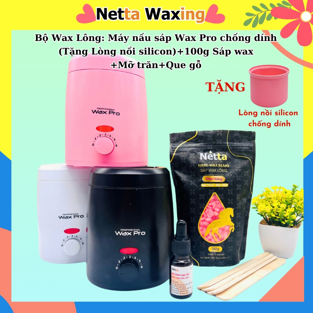 Bộ Máy Nấu Sáp Pro Wax Chống Dính (Tặng Lòng Nồi Silicon) + Sáp wax ...
